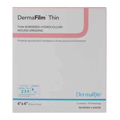 DermaFilm® Hydrocolloid Dressing, 4 x 4 Inch, 1 Box of 10 (Advanced Wound Care) - Img 2