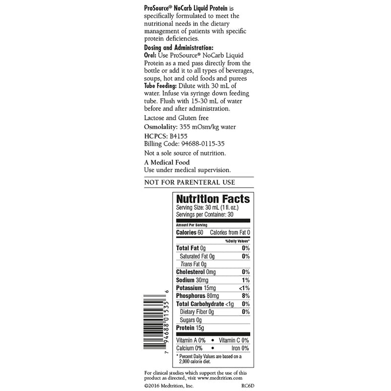 ProSource NoCarb™ Berry Punch Protein Supplement, 32-ounce Bottle, 1 Each (Nutritionals) - Img 2