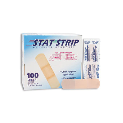 American® White Cross Stat Strip® Tan Adhesive Strip, ¾ x 3 Inch, 1 Box of 100 (General Wound Care) - Img 5