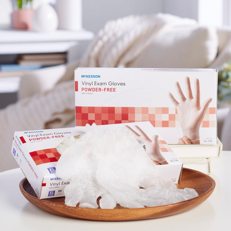 McKesson Confiderm® Vinyl Exam Glove, Extra Large, Clear, 1 Box of 50 () - Img 9