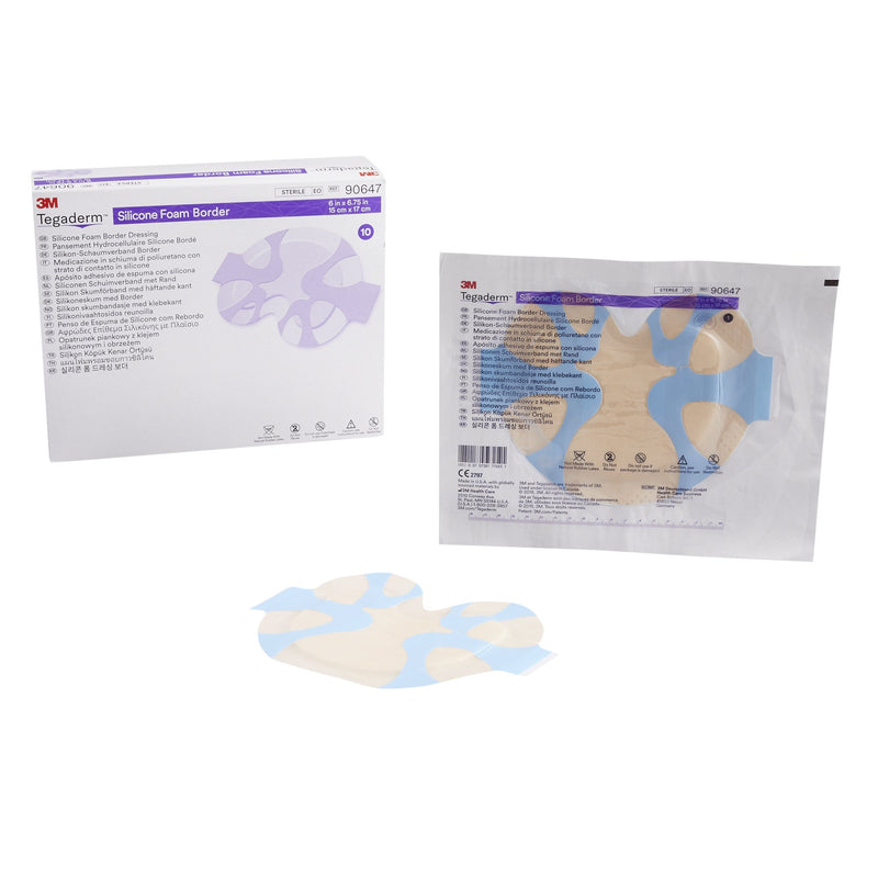 3M™ Tegaderm™ Silicone Foam Dressing, 6 x 6-3/4 Inch Sacral, 1 Case of 40 (Advanced Wound Care) - Img 1