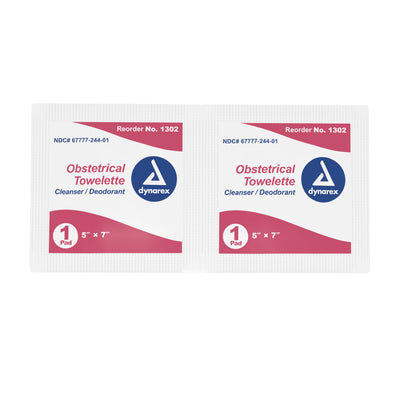 dynarex® Scented Obstetrical Towelettes, Individual Packets, 1 Box of 100 (Skin Care) - Img 2