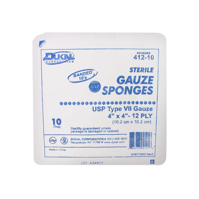 Dukal™ Sterile USP Type VII Gauze Sponge, 4 x 4 Inch, 1 Tray of 10 (General Wound Care) - Img 3