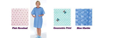 Tie-Back Adult Gown Geometric Print (Reusable Patient Exam Gowns) - Img 1