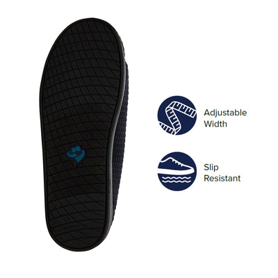 Silverts® Men's Double Extra Wide Slip Resistant Slippers, Black, Size 9, 1 Pair (Slippers and Slipper Socks) - Img 9