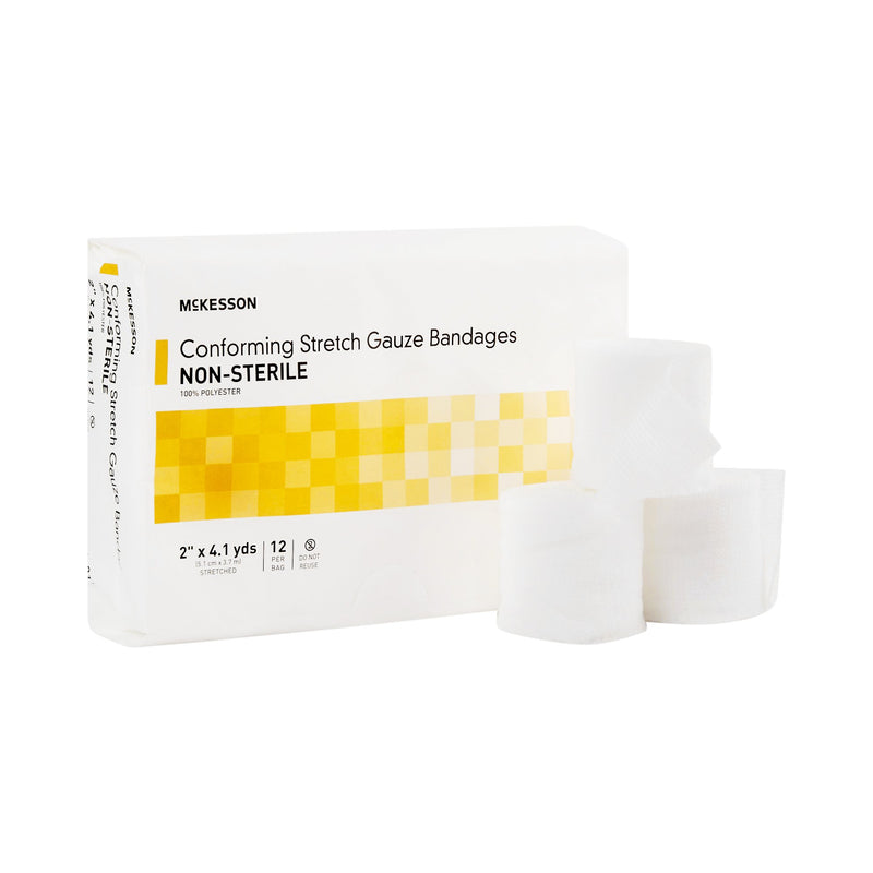 McKesson NonSterile Conforming Bandage, 2 Inch x 4-1/10 Yard, 1 Bag of 12 (General Wound Care) - Img 1
