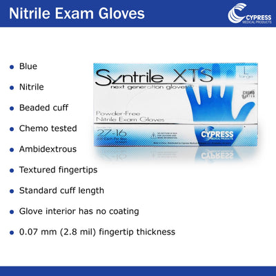 Syntrile® XTS Nitrile Standard Cuff Length Exam Glove, Large, Blue, 1 Case of 2000 () - Img 3