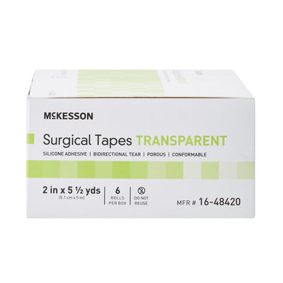 McKesson Silicone Medical Tape, 2 Inch x 5-1/2 Yard, Transparent, 1 Box of 6 (General Wound Care) - Img 4