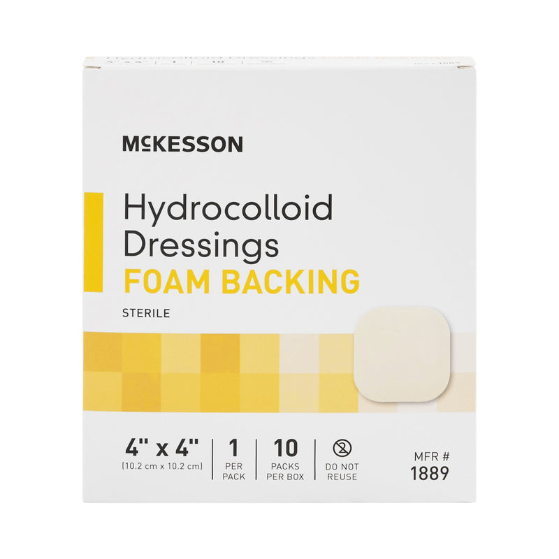 McKesson Hydrocolloid Dressing with Foam Backing, 4 x 4 Inch, 1 Box of 10 (Advanced Wound Care) - Img 2