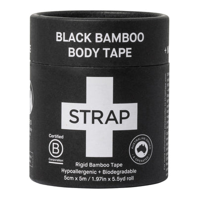 Strap™ Bamboo Fiber Athletic Tape, 1.97 Inch x 5-1/2 Yard, Black, 1 Tube (General Wound Care) - Img 1