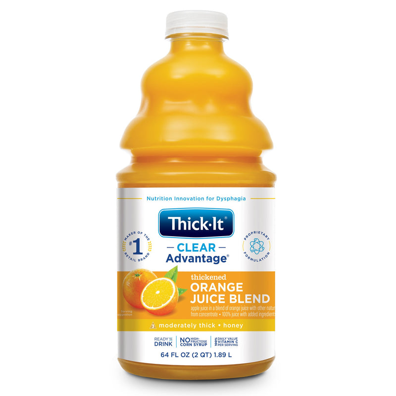 Thick-It® Clear Advantage® Honey Consistency Orange Thickened Beverage, 64-ounce Bottle, 1 Case of 4 (Nutritionals) - Img 1