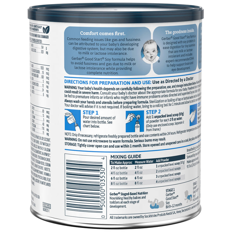 Gerber® Good Start® Soy Powder Infant Formula, 12.9 oz. Can, 1 Each () - Img 6