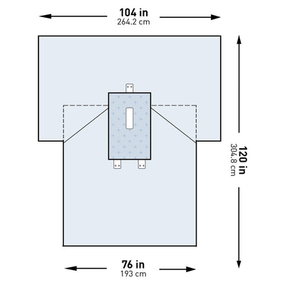 McKesson Sterile Laparotomy Abdominal Drape, 102 x 76 x 120 Inch, 1 Case of 13 (Procedure Drapes and Sheets) - Img 1