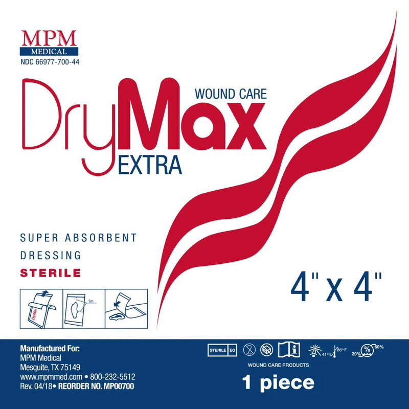 DryMax Extra Super Absorbent Dressing, 4 x 4 Inch, 1 Case of 50 (Advanced Wound Care) - Img 1
