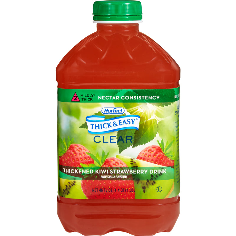 Thick & Easy® Clear Nectar Consistency Kiwi Strawberry Thickened Beverage, 46-ounce Bottle, 1 Case of 6 (Nutritionals) - Img 1