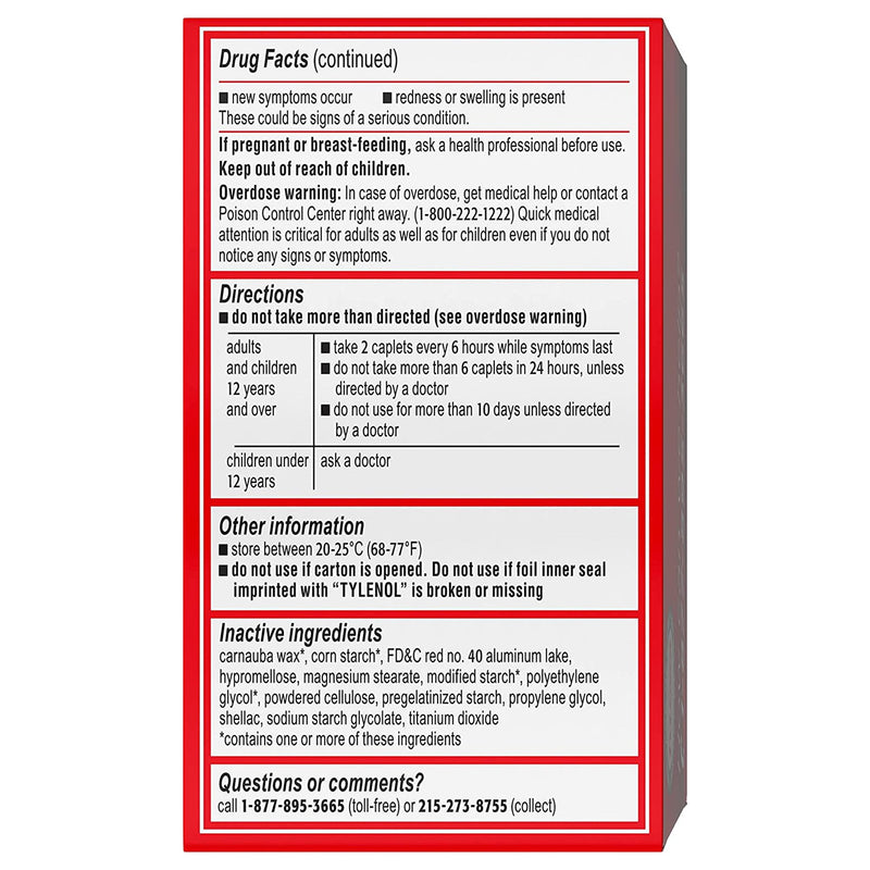 Tylenol® Extra Strength Acetaminophen Pain Relief, 1 Bottle (Over the Counter) - Img 5