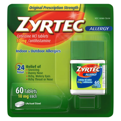Zyrtec® Cetirizine Allergy Relief, 1 Bottle (Over the Counter) - Img 1