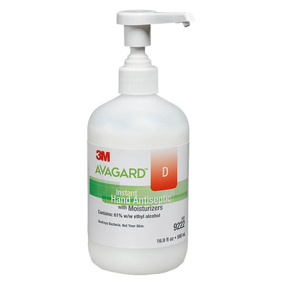 3M Avagard D Hand Antiseptic, 16 oz, Pump Bottle, 1 Case of 12 (Skin Care) - Img 1