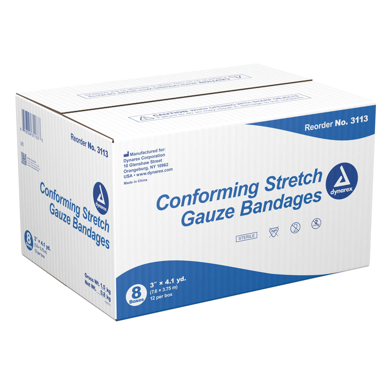 Dynarex® Sterile Conforming Bandage, 3 Inch x 4-1/10 Yard, 1 Bag of 12 (General Wound Care) - Img 4