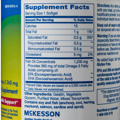 sunmark® 1200 mg Strength Fish Oil Omega-3 Supplement, 1 Bottle (Over the Counter) - Img 4