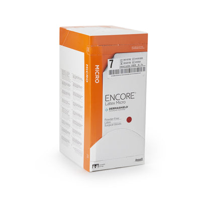 Encore® Latex Micro Surgical Glove, Size 7, Brown, 1 Box of 50 () - Img 2