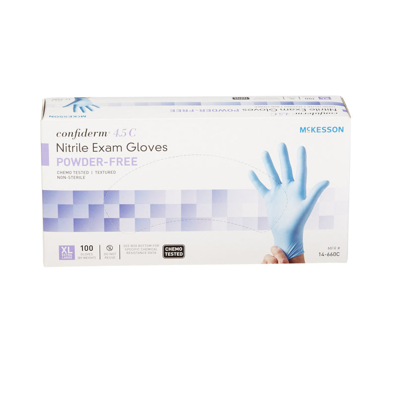 McKesson Confiderm® 4.5C Nitrile Exam Glove, Extra Large, Blue, 1 Box of 100 () - Img 3