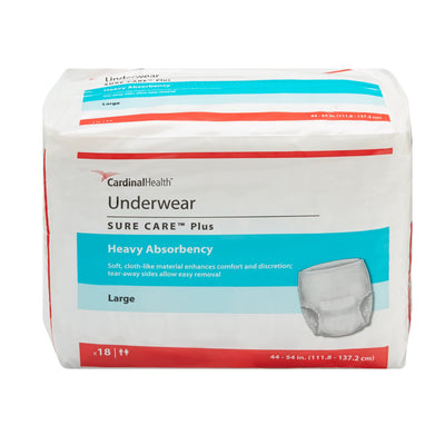 Sure Care™ Plus Heavy Absorbent Underwear, Large, 1 Case of 72 () - Img 1