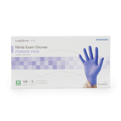 McKesson Confiderm® 3.0 Nitrile Exam Glove, Medium, Blue, 1 Box of 100 () - Img 3