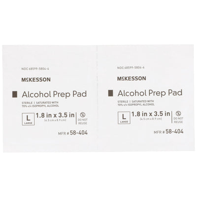 McKesson Alcohol Prep Pad Isopropyl Alcohol, 1-4/5 x 3-1/2 Inch, 1 Box of 100 (Skin Care) - Img 4