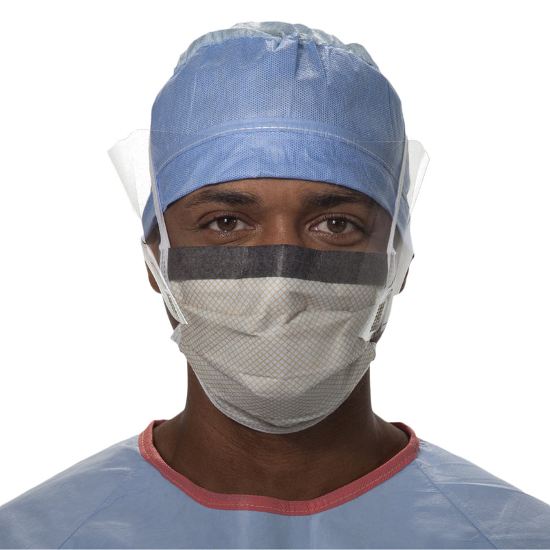 FluidShield® Surgical Mask with Eye Shield, 1 Box of 25 (Masks) - Img 1