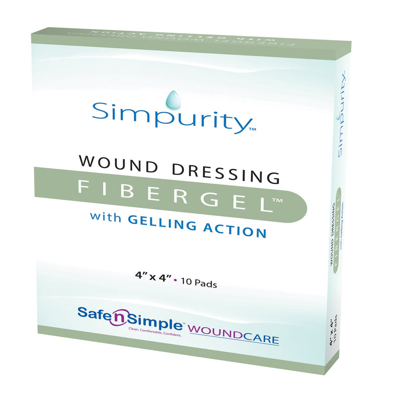 Safe N Simple Fibergel™ Wound Dressing, 1 Box of 10 (Advanced Wound Care) - Img 1