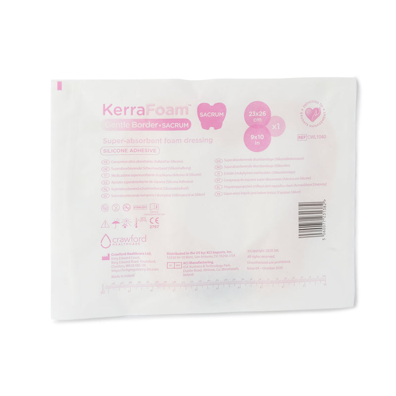 KerraFoam™ Gentle Border Silicone Foam Dressing, 9 x 10 Inch, 1 Case of 25 (Advanced Wound Care) - Img 2