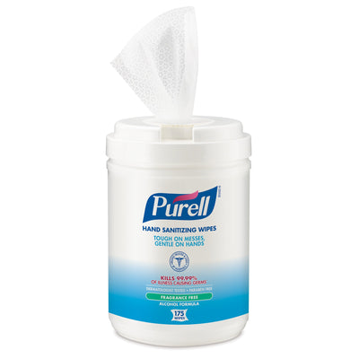 GOJO Purell Hand Sanitizing Wipes, Ethyl Alcohol Wipe Canister, 1 Case of 6 (Skin Care) - Img 1