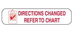 Barkley® "Directions Changed Refer To Chart" Pharmacy Label, 3/8 x 1-5/8 Inch, 1 Pack of 1000 (Labels) - Img 1