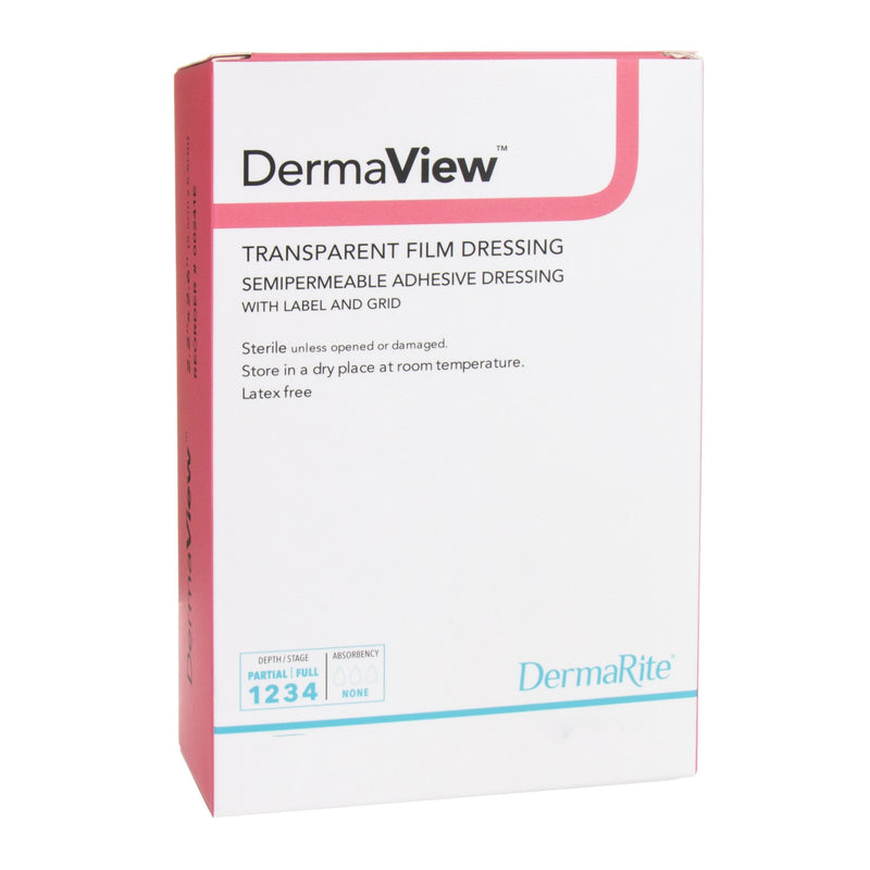 DermaView™ Transparent Film Dressing, 4 x 5 Inch, 1 Box of 50 () - Img 1