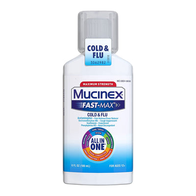 Mucinex® Fast-Max™ Cold & Flu Cold and Cough Relief, 6-ounce Bottle, 1 Each (Over the Counter) - Img 1