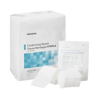 McKesson Sterile Conforming Bandage, 2 Inch x 4-1/10 Yard, 1 Bag of 12 (General Wound Care) - Img 1
