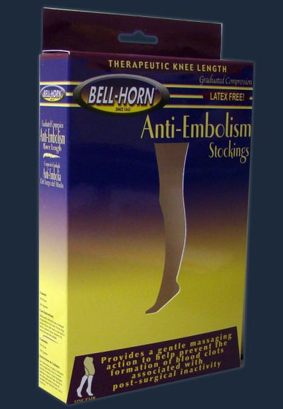 Bell-Horn® Knee Length Anti-Embolism Stockings, 2X-Large/Reg, Black, 1 Pair (Compression Garments) - Img 1