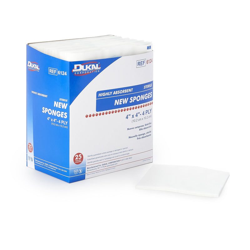 Dukal™ Sterile Nonwoven Sponge, 4 x 4 Inch, 1 Case of 600 (General Wound Care) - Img 1