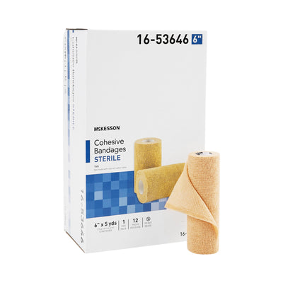McKesson Self-adherent Closure Cohesive Bandage, 6 Inch x 5 Yard, 1 Case of 12 (General Wound Care) - Img 1