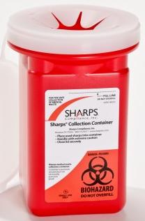 Pro-Tec® Multi-purpose Sharps Container, 1 Quart, 7 x 4-1/2 x 4-1/2 Inch, 1 Case of 120 () - Img 1