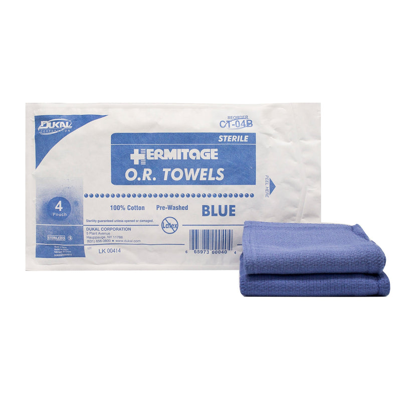 Dukal Sterile Blue O.R. Towel, 17 x 26 Inch, 1 Case of 20 (Procedure Towels) - Img 1