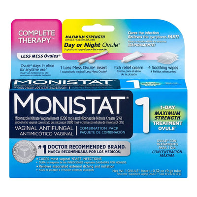 Monistat® 1 Vaginal Antifungal Combination Pack Day or Night Ovule®, 1 Each (Over the Counter) - Img 1