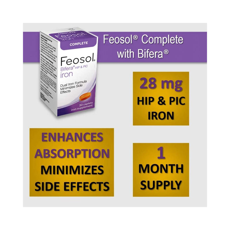 Feosol® Bifera® HIP and PIC Iron / PIC / HIP Mineral Supplement, 1 Bottle (Over the Counter) - Img 2