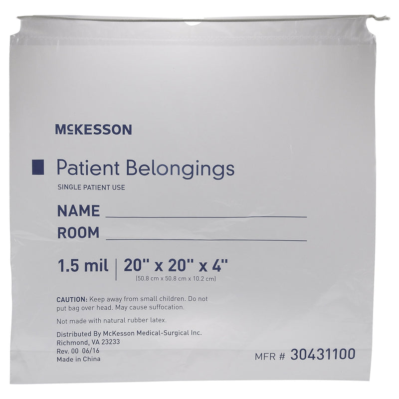 McKesson Patient Belongings Bag, Clear, 1 Case of 250 (Bags) - Img 1