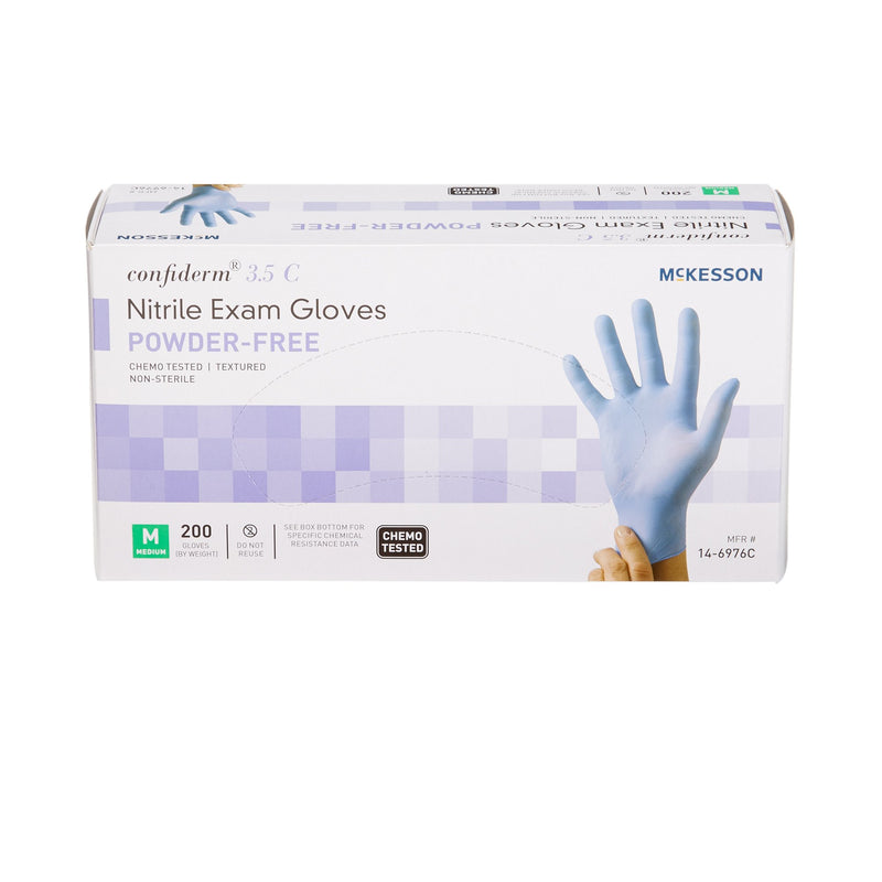 McKesson Confiderm® 3.5C Nitrile Exam Glove, Medium, Blue, 1 Box of 200 () - Img 3