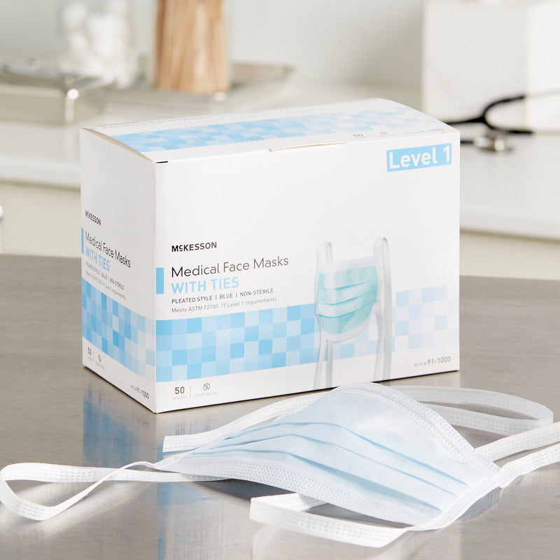 McKesson Classic Style Surgical Mask, Blue, 1 Box of 50 (Masks) - Img 8