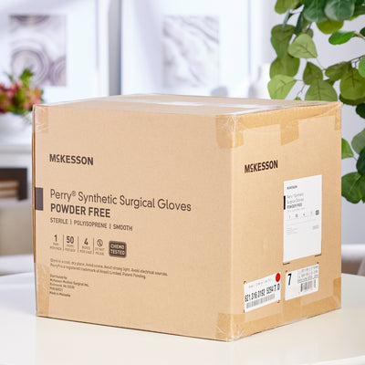 McKesson Perry® Performance Plus Polyisoprene Surgical Glove, Size 7, Green, 1 Box of 50 () - Img 8