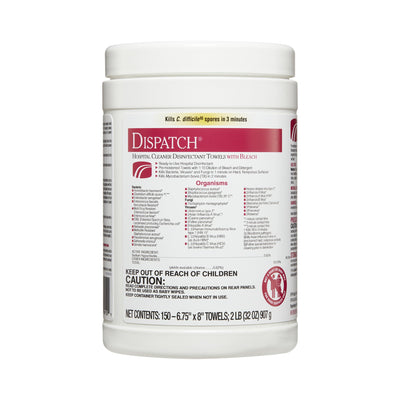 Dispatch® Surface Disinfectant Cleaner with Bleach, Canister, 1 Pack of 150 (Cleaners and Disinfectants) - Img 1