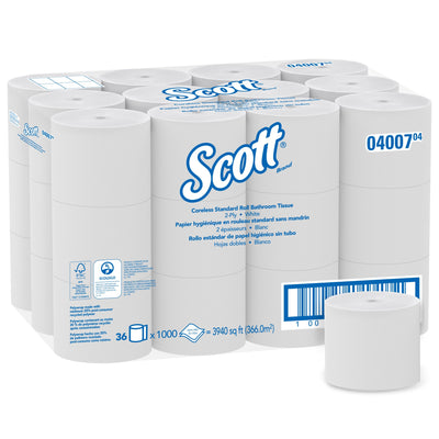 Scott Essential Toilet Tissue, 2-Ply, Standard Size, Coreless Roll, 1 Case of 36 (Toilet Tissues) - Img 1